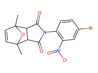 2-(4-bromo-2-nitrophenyl)-4,7-dimethyl-3a,4,7,7a-tetrahydro-1H-4,7-epoxyisoindole-1,3(2H)-dione structure