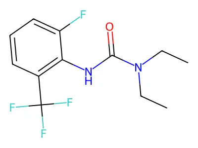 1,1-Diethyl-3-[2-fluoro-6-(trifluoromethyl)phenyl]urea structure