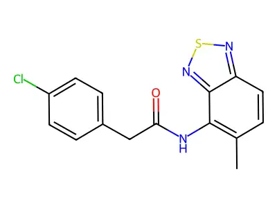 2-(4-chlorophenyl)-N-(5-methyl-2,1,3-benzothiadiazol-4-yl)acetamide structure