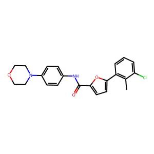 5-(3-chloro-2-methylphenyl)-N-(4-morpholin-4-ylphenyl)furan-2-carboxamide structure