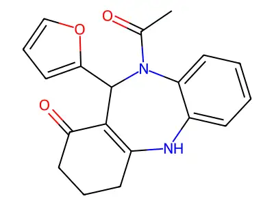 5-acetyl-6-(furan-2-yl)-8,9,10,11-tetrahydro-6H-benzo[b][1,4]benzodiazepin-7-one structure