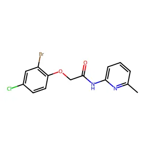 2-(2-bromo-4-chlorophenoxy)-N-(6-methylpyridin-2-yl)acetamide structure
