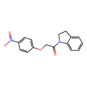 1-[(4-Nitrophenoxy)acetyl]indoline structure