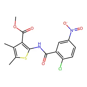 Methyl 2-(2-chloro-5-nitrobenzamido)-4,5-dimethylthiophene-3-carboxylate structure