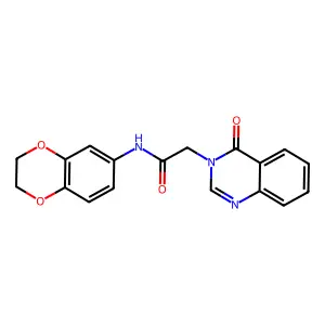 N-(2,3-dihydro-1,4-benzodioxin-6-yl)-2-(4-oxo-3-quinazolinyl)acetamide structure