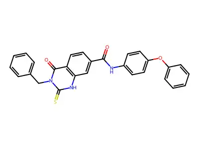 3-benzyl-4-oxo-N-(4-phenoxyphenyl)-2-sulfanylidene-1H-quinazoline-7-carboxamide structure