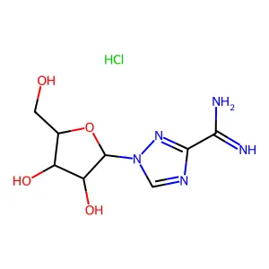 1-(beta-D-Ribofuranosyl)-1,4-triazole-3-carboxamidine hydrochloride structure