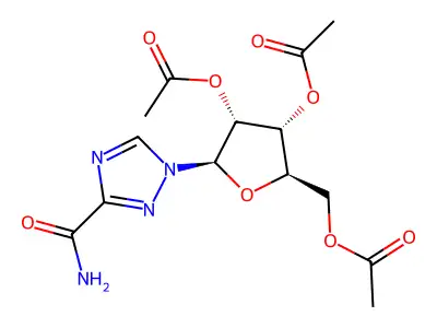 [3,4-Diacetyloxy-5-(3-carbamoyl-1,2,4-triazol-1-yl)oxolan-2-yl]methyl acetate structure