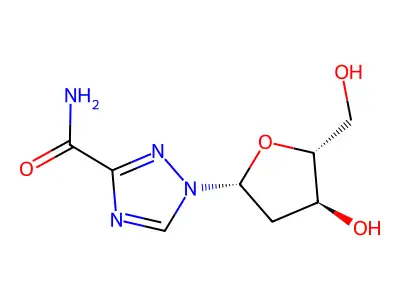 1-[4-Hydroxy-5-(hydroxymethyl)oxolan-2-yl]-1,2,4-triazole-3-carboxamide structure