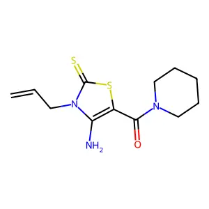 3-Allyl-4-amino-5-(1-piperidinylcarbonyl)-1,3-thiazole-2(3H)-thione structure