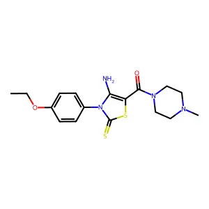 [4-amino-3-(4-ethoxyphenyl)-2-sulfanylidene-1,3-thiazol-5-yl]-(4-methylpiperazin-1-yl)methanone structure