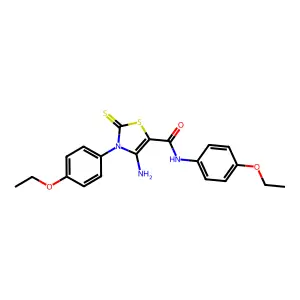 4-amino-N,3-bis(4-ethoxyphenyl)-2-thioxo-2,3-dihydro-1,3-thiazole-5-carboxamide structure