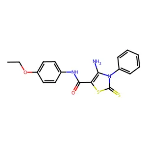 4-amino-N-(4-ethoxyphenyl)-3-phenyl-2-sulfanylidene-1,3-thiazole-5-carboxamide structure