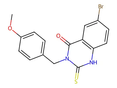6-Bromo-2,3-dihydro-3-[(4-methoxyphenyl)methyl]-2-thioxo-4(1H)-quinazolinone structure