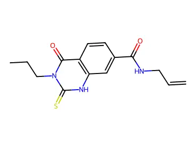 4-oxo-N-prop-2-enyl-3-propyl-2-sulfanylidene-1H-quinazoline-7-carboxamide structure