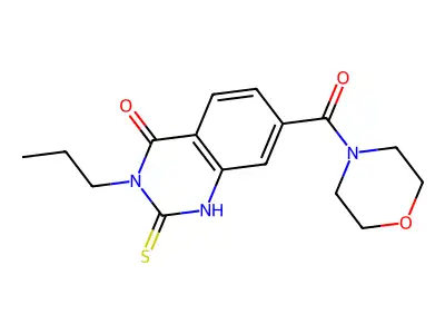 7-(morpholine-4-carbonyl)-3-propyl-2-sulfanylidene-1H-quinazolin-4-one structure