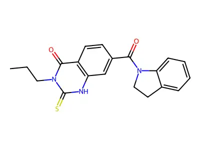 7-(2,3-dihydroindole-1-carbonyl)-3-propyl-2-sulfanylidene-1H-quinazolin-4-one structure