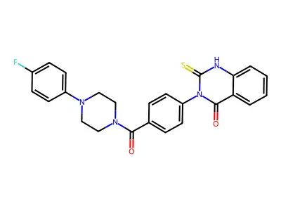 3-[4-[4-(4-fluorophenyl)piperazine-1-carbonyl]phenyl]-2-sulfanylidene-1H-quinazolin-4-one structure