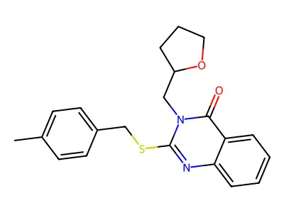 2-[(4-Methylphenyl)methylsulfanyl]-3-(oxolan-2-ylmethyl)quinazolin-4-one structure