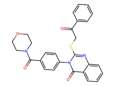 3-[4-(Morpholine-4-carbonyl)phenyl]-2-phenacylsulfanylquinazolin-4-one structure