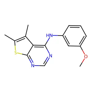 N-(5,6-dimethylthieno[2,3-d]pyrimidin-4-yl)-N-(3-methoxyphenyl)amine structure