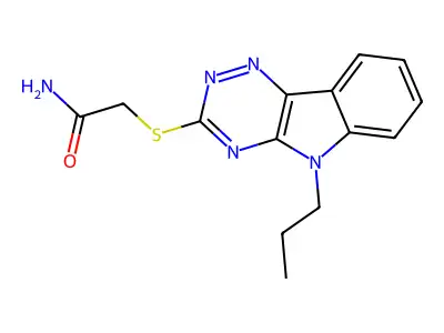 2-[(5-Propyl-[1,2,4]triazino[5,6-b]indol-3-yl)sulfanyl]acetamide structure