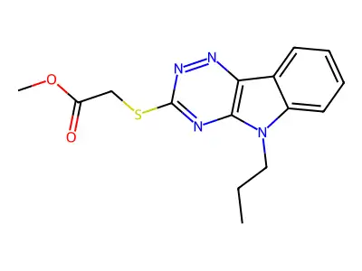 methyl [(5-propyl-5H-[1,2,4]triazino[5,6-b]indol-3-yl)sulfanyl]acetate structure