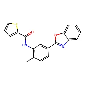 N-[5-(1,3-benzoxazol-2-yl)-2-methylphenyl]thiophene-2-carboxamide structure