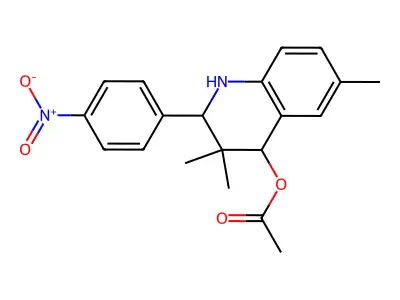 3,3,6-Trimethyl-2-(4-nitrophenyl)-4-1,2,3,4-tetrahydroquinolyl acetate structure