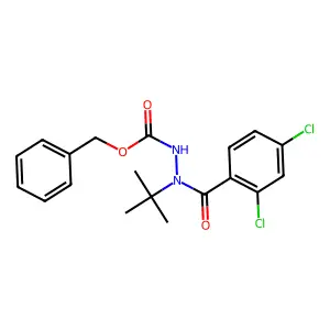 Benzyl 2-tert-butyl-2-(2,4-dichlorobenzoyl)hydrazinecarboxylate structure