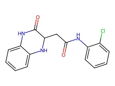 N-(2-chlorophenyl)-2-(3-oxo-1,2,3,4-tetrahydroquinoxalin-2-yl)acetamide structure