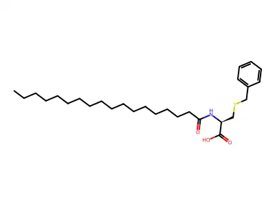 3-Benzylsulfanyl-2-(octadecanoylamino)propanoic acid structure