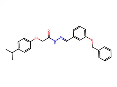 N-[(3-phenylmethoxyphenyl)methylideneamino]-2-(4-propan-2-ylphenoxy)acetamide structure