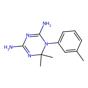 6,6-Dimethyl-1-(3-methylphenyl)-1,3,5-triazine-2,4-diamine structure