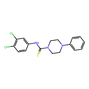 N-(3,4-dichlorophenyl)-4-phenylpiperazine-1-carbothioamide structure