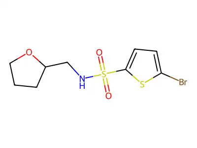 5-bromo-N-(2-oxolanylmethyl)-2-thiophenesulfonamide structure