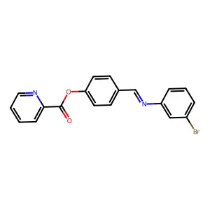 (E)-4-(((3-bromophenyl)imino)methyl)phenyl picolinate structure