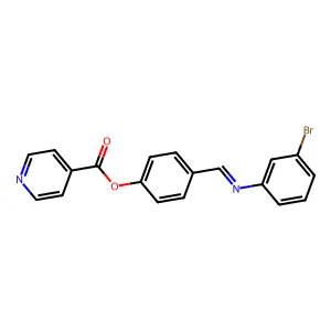 (E)-4-(((3-bromophenyl)imino)methyl)phenyl isonicotinate structure