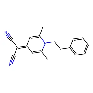 2-(2,6-dimethyl-1-phenethylpyridin-4(1H)-ylidene)malononitrile structure
