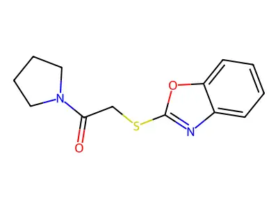 2-(1,3-Benzoxazol-2-ylsulfanyl)-1-pyrrolidin-1-ylethanone structure