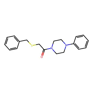 2-(Benzylthio)-1-(4-phenylpiperazin-1-yl)ethanone structure