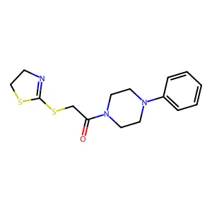 2-(4,5-Dihydro-1,3-thiazol-2-ylsulfanyl)-1-(4-phenylpiperazin-1-yl)ethanone structure