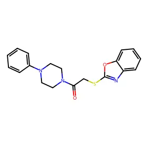 2-(1,3-Benzoxazol-2-ylsulfanyl)-1-(4-phenylpiperazin-1-yl)ethanone structure