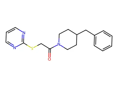 1-(4-Benzylpiperidin-1-yl)-2-(pyrimidin-2-ylthio)ethanone structure