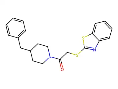 2-(1,3-Benzothiazol-2-ylsulfanyl)-1-(4-benzylpiperidin-1-yl)ethan-1-one structure