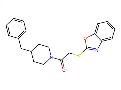 2-(Benzo[d]oxazol-2-ylthio)-1-(4-benzylpiperidin-1-yl)ethanone structure