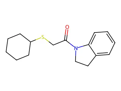 2-(Cyclohexylthio)-1-(indolin-1-yl)ethanone structure