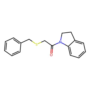 2-Benzylsulfanyl-1-(2,3-dihydroindol-1-yl)ethanone structure