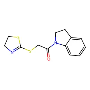 2-((4,5-Dihydrothiazol-2-yl)thio)-1-(indolin-1-yl)ethanone structure