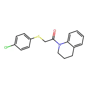 2-((4-chlorophenyl)thio)-1-(3,4-dihydroquinolin-1(2H)-yl)ethanone structure